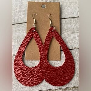 Red Leather Earrings